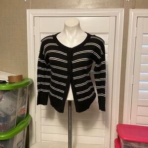 Mossimo Supply Co. Black and White Striped Cardigan